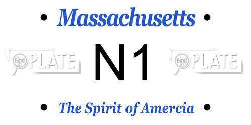 N1 Massachusetts License Plate