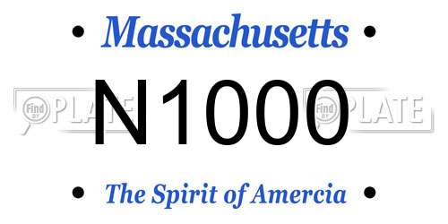 N1000 Massachusetts License Plate