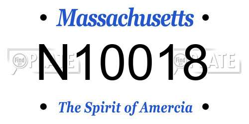 N10018 Massachusetts License Plate