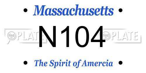 N104 Massachusetts License Plate