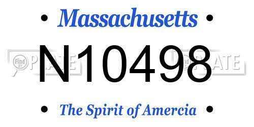 N10498 Massachusetts License Plate