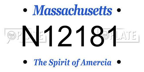 N12181 Massachusetts License Plate