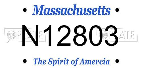 N12803 Massachusetts License Plate