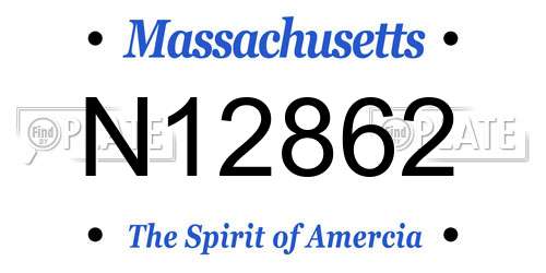 N12862 Massachusetts License Plate