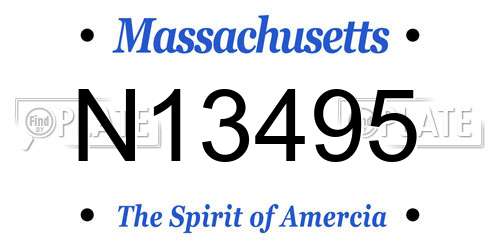 N13495 Massachusetts License Plate
