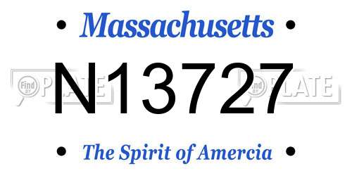 N13727 Massachusetts License Plate