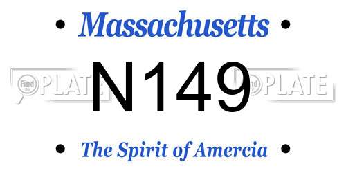 N149 Massachusetts License Plate