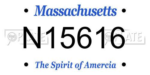 N15616 Massachusetts License Plate