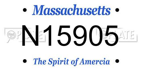 N15905 Massachusetts License Plate