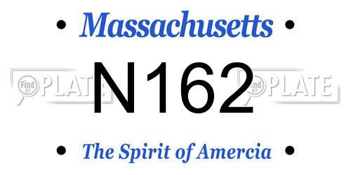 N162 Massachusetts License Plate