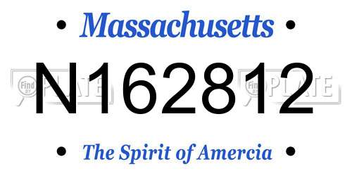 N162812 Massachusetts License Plate