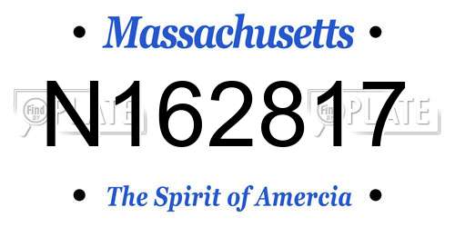 N162817 Massachusetts License Plate