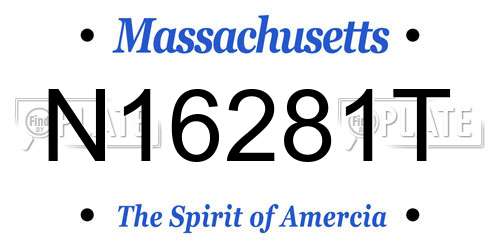 N16281T Massachusetts License Plate