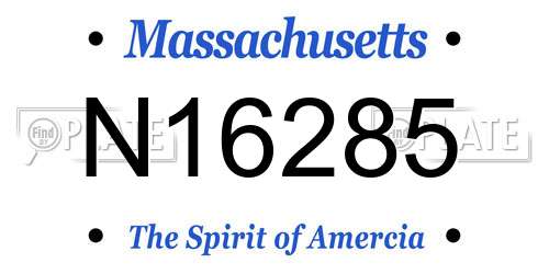 N16285 Massachusetts License Plate