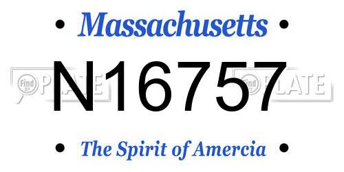 N16757 Massachusetts License Plate
