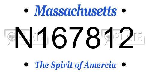 N167812 Massachusetts License Plate