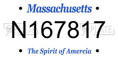 N167817 Massachusetts License Plate