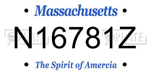 N16781Z Massachusetts License Plate