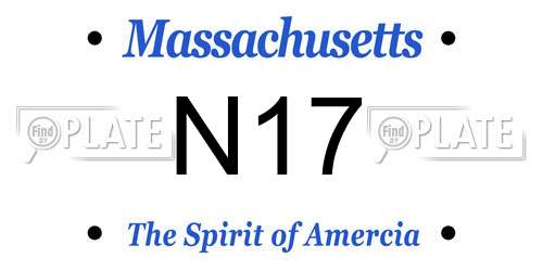 N17 Massachusetts License Plate