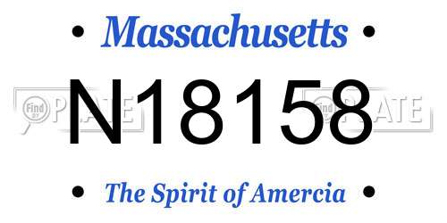N18158 Massachusetts License Plate