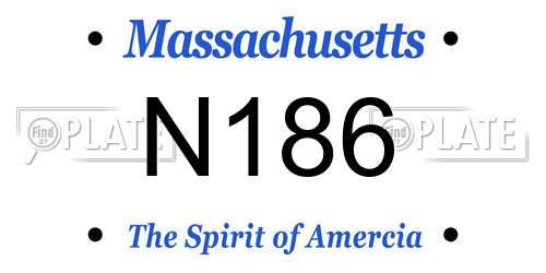 N186 Massachusetts License Plate