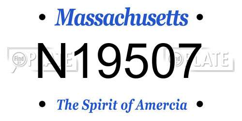 N19507 Massachusetts License Plate