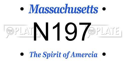 N197 Massachusetts License Plate