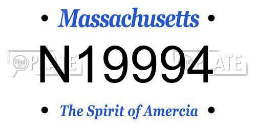 N19994 Massachusetts License Plate