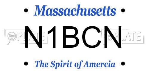 N1BCN Massachusetts License Plate