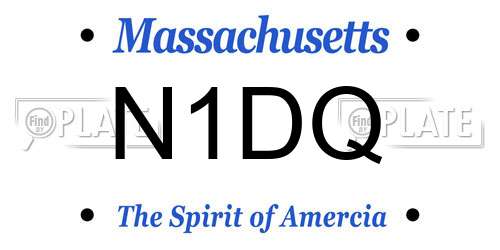N1DQ Massachusetts License Plate