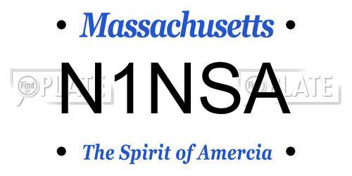 N1NSA Massachusetts License Plate
