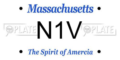 N1V Massachusetts License Plate