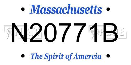 N20771B Massachusetts License Plate