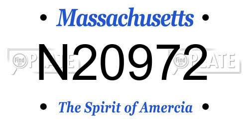 N20972 Massachusetts License Plate