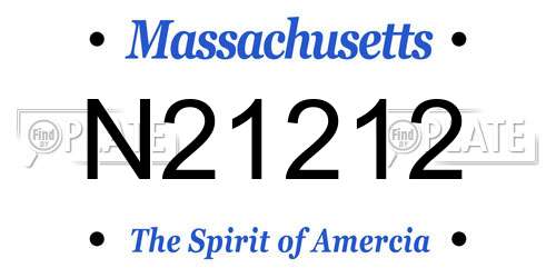 N21212 Massachusetts License Plate