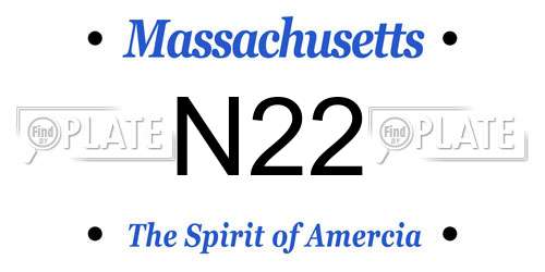N22 Massachusetts License Plate