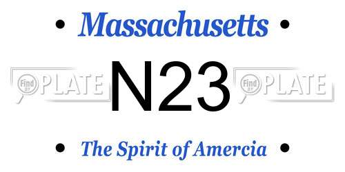 N23 Massachusetts License Plate