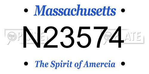 N23574 Massachusetts License Plate