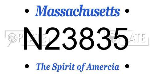 N23835 Massachusetts License Plate