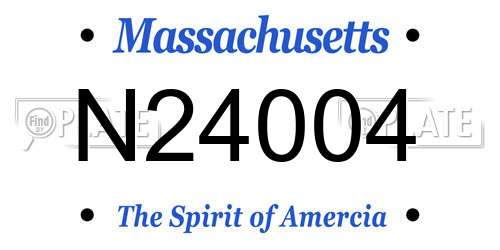 N24004 Massachusetts License Plate