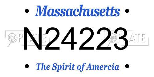 N24223 Massachusetts License Plate
