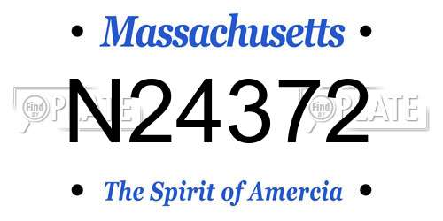 N24372 Massachusetts License Plate