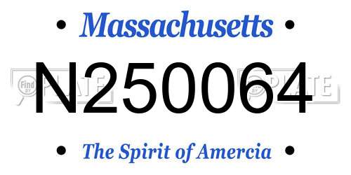 N250064 Massachusetts License Plate