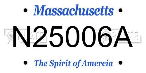 N25006A Massachusetts License Plate