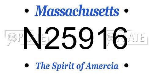 N25916 Massachusetts License Plate