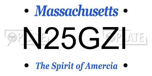 N25GZI Massachusetts License Plate