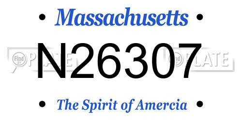 N26307 Massachusetts License Plate