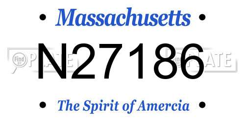N27186 Massachusetts License Plate