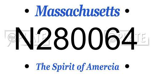 N280064 Massachusetts License Plate