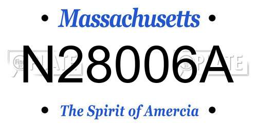 N28006A Massachusetts License Plate